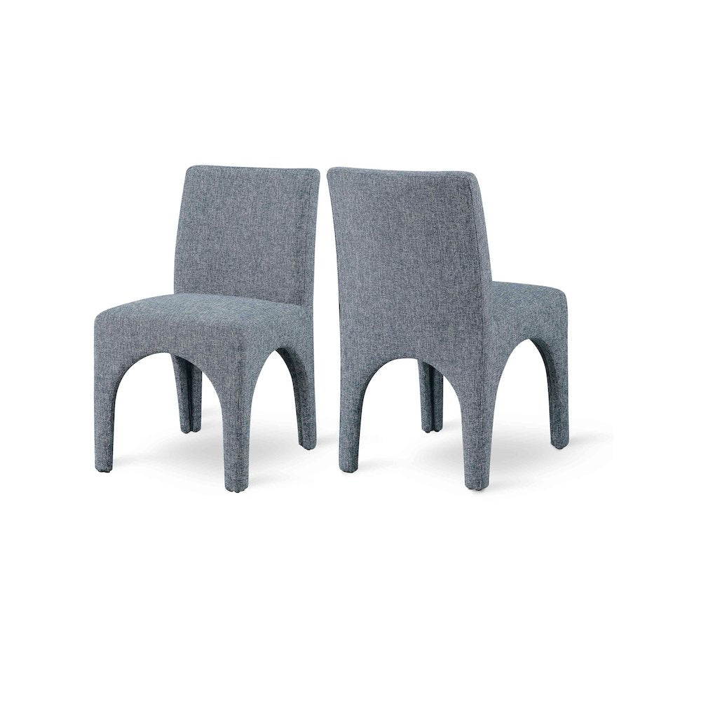 Gramercy Blue Linen Textured Fabric Dining Chair, Set of 2