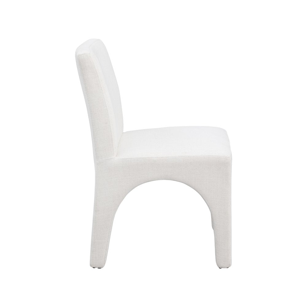 Gramercy Cream Linen Textured Fabric Dining Chair, Set of 2
