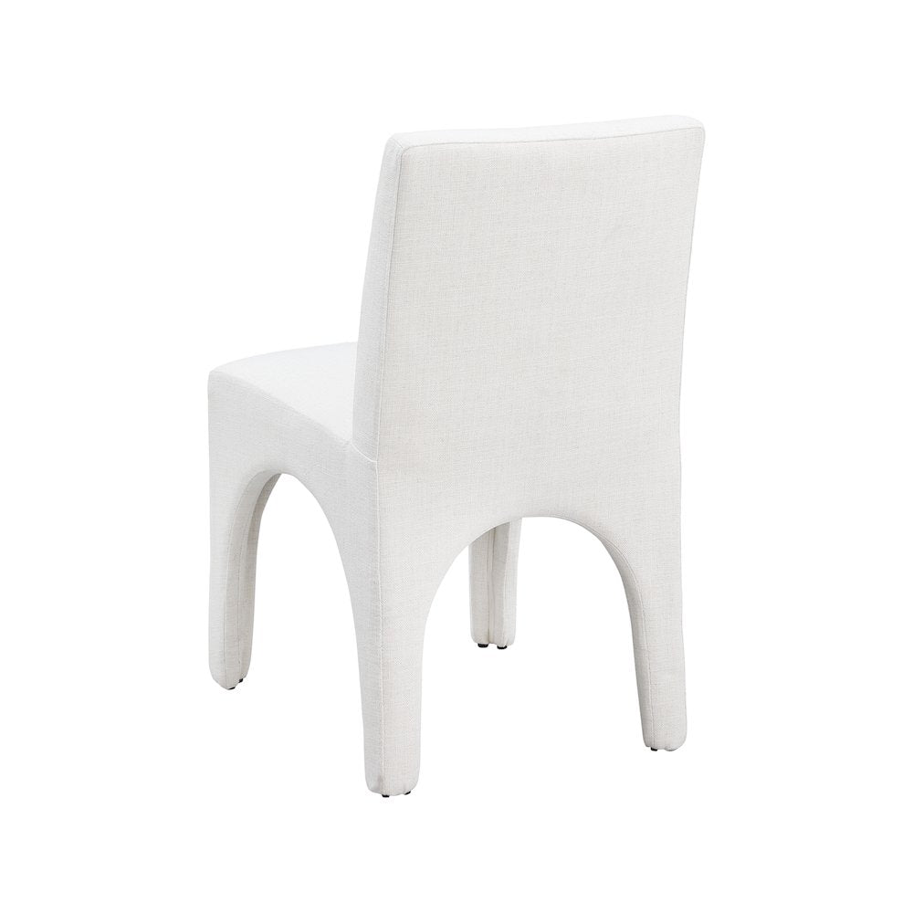Gramercy Cream Linen Textured Fabric Dining Chair, Set of 2