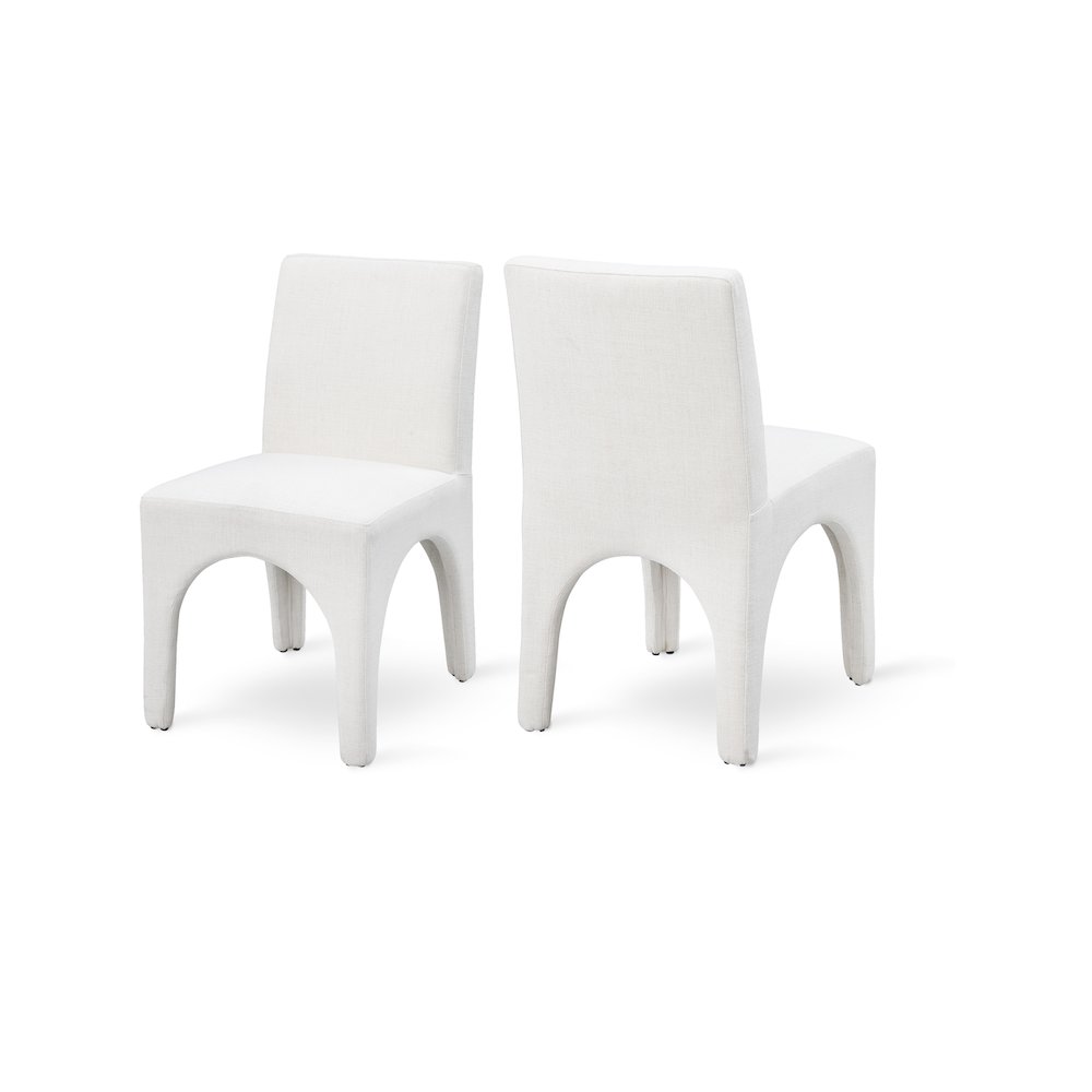 Gramercy Cream Linen Textured Fabric Dining Chair, Set of 2