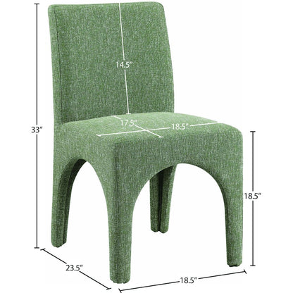 Gramercy Green Linen Textured Fabric Dining Chair, Set of 2