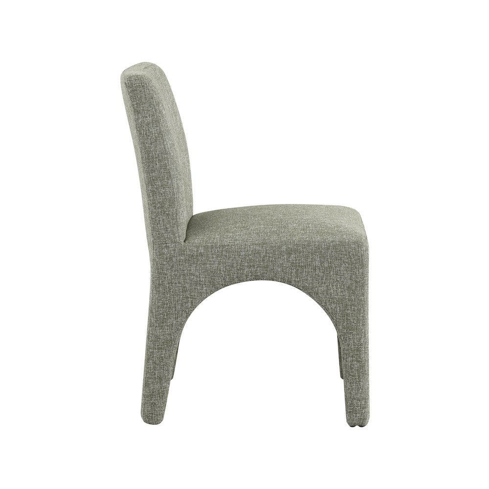 Gramercy Green Linen Textured Fabric Dining Chair, Set of 2
