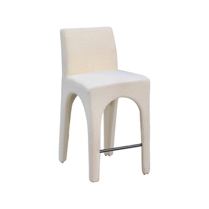 Gramercy Beige Linen Textured Fabric Stool
