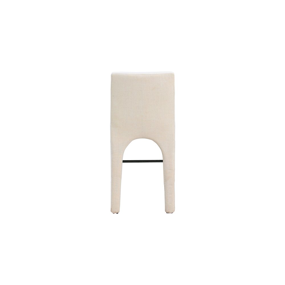 Gramercy Beige Linen Textured Fabric Stool