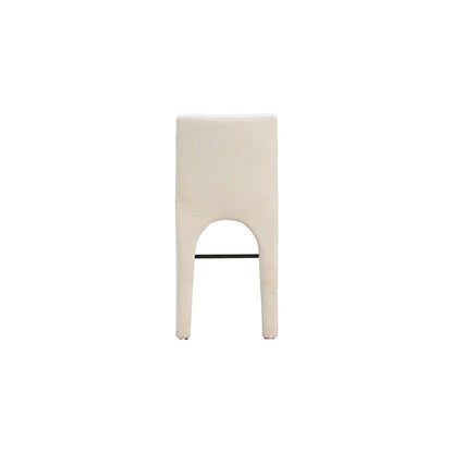 Gramercy Beige Linen Textured Fabric Stool