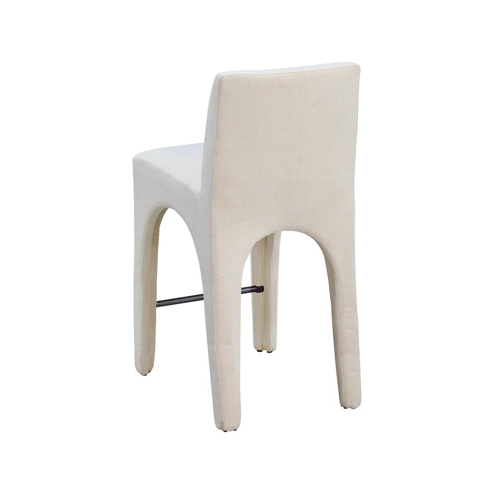 Gramercy Beige Linen Textured Fabric Stool