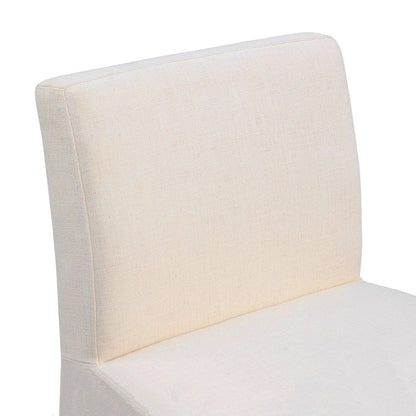 Gramercy Beige Linen Textured Fabric Stool