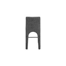 Gramercy Black Linen Textured Fabric Stool