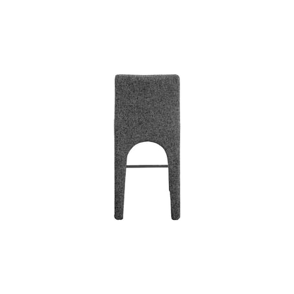 Gramercy Black Linen Textured Fabric Stool