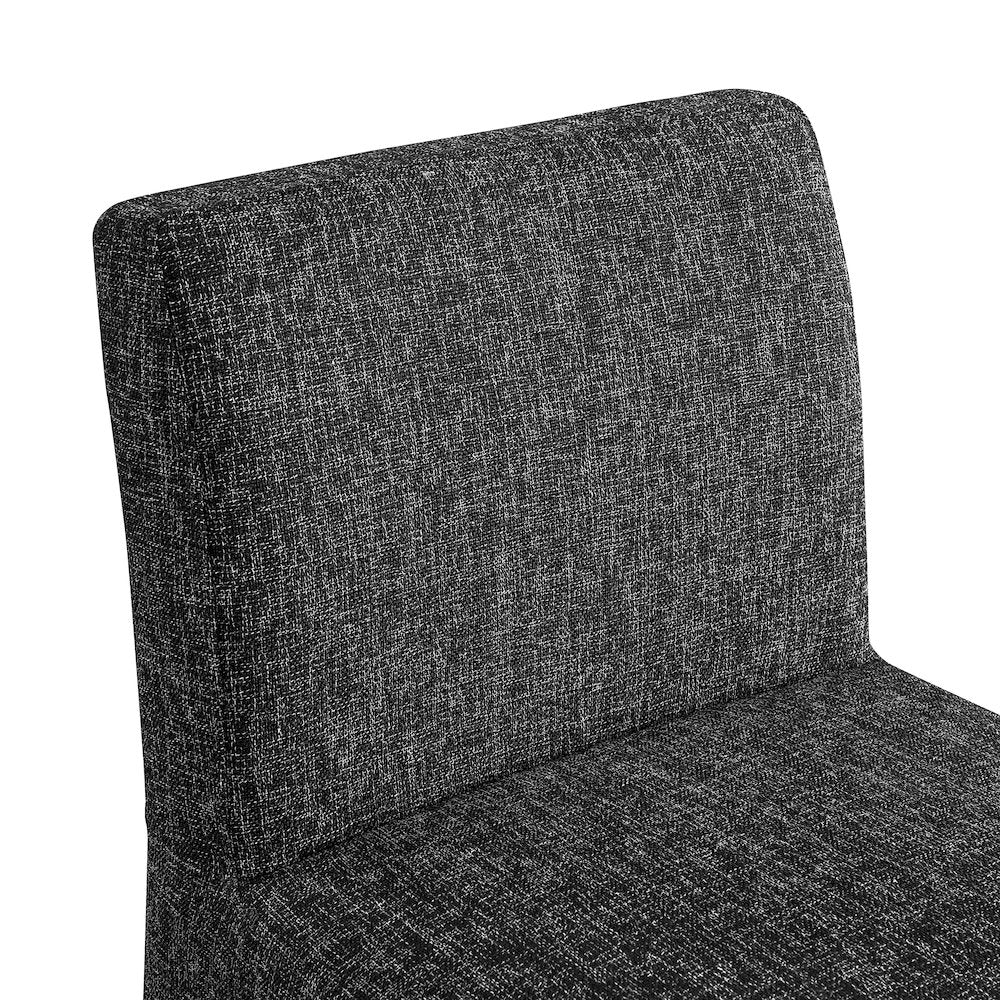 Gramercy Black Linen Textured Fabric Stool