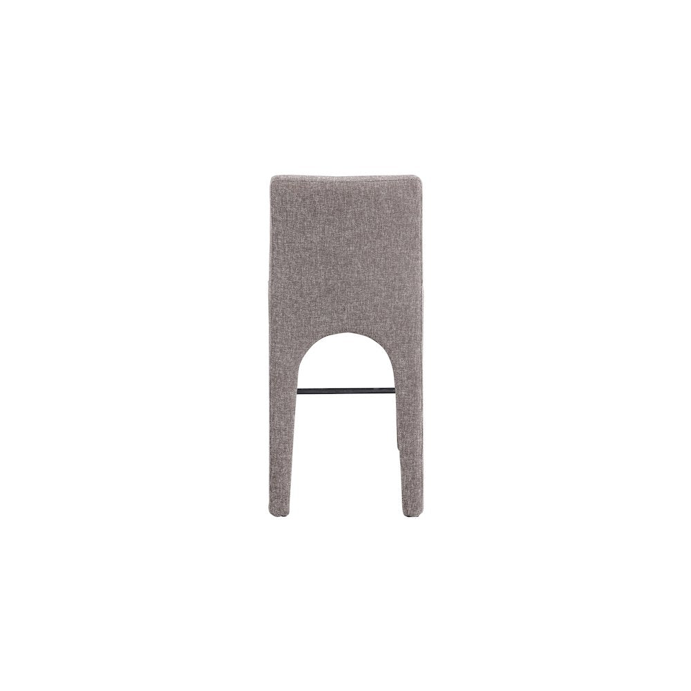 Gramercy Brown Linen Textured Fabric Stool