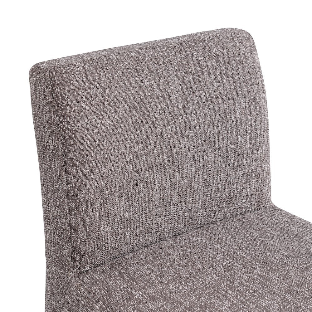Gramercy Brown Linen Textured Fabric Stool