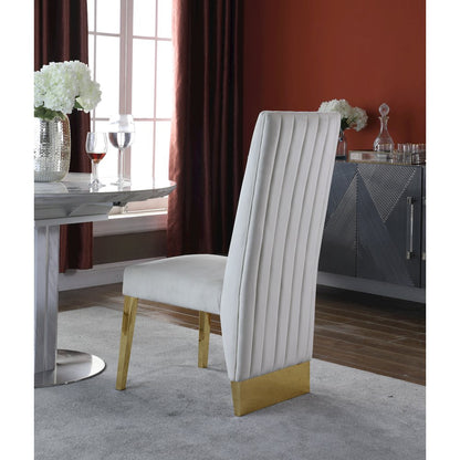 Porsha Cream Velvet Dining Chair, Set of 2