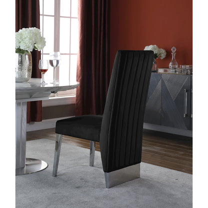 Porsha Black Velvet Dining Chair, Set of 2