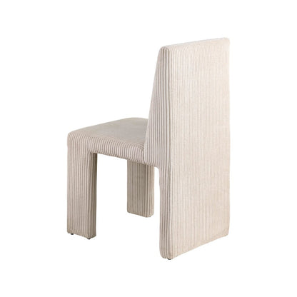 Benson Beige Microsuede Corduroy Fabric Dining Chair, Set of 2
