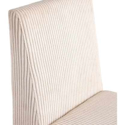 Benson Beige Microsuede Corduroy Fabric Dining Chair, Set of 2