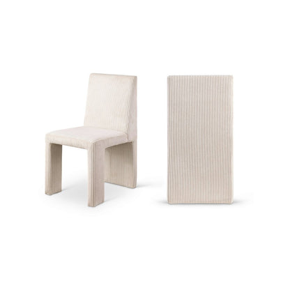 Benson Beige Microsuede Corduroy Fabric Dining Chair, Set of 2