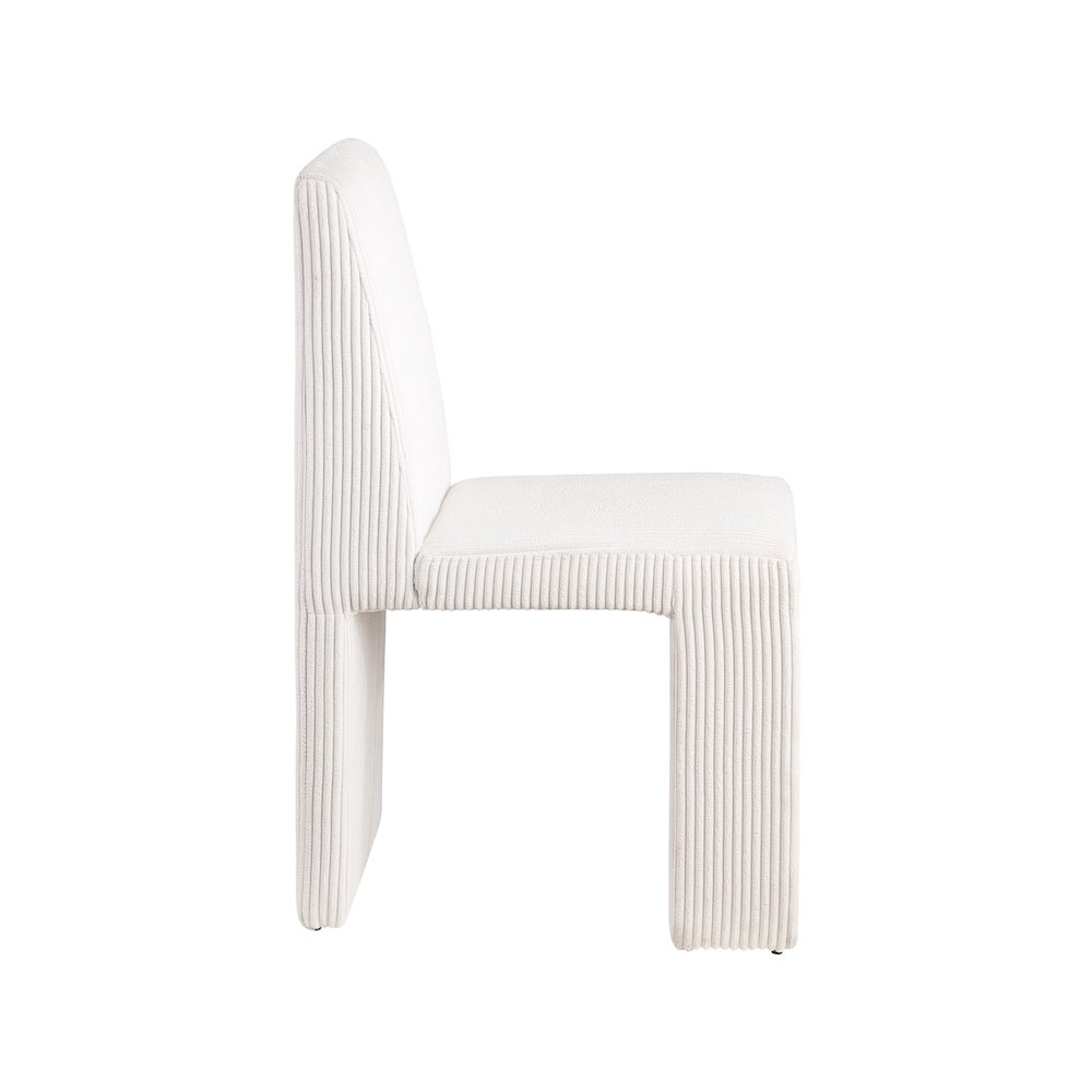 Benson Cream Microsuede Corduroy Fabric Dining Chair, Set of 2