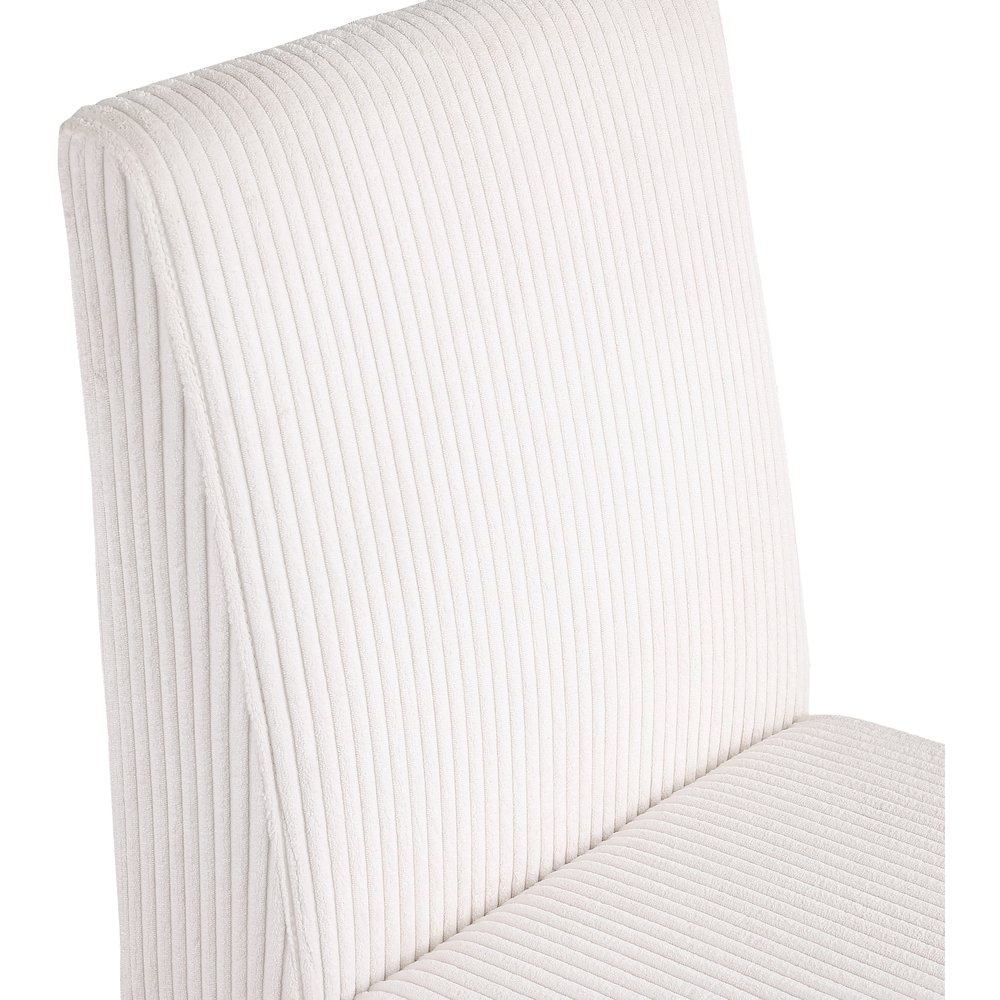 Benson Cream Microsuede Corduroy Fabric Dining Chair, Set of 2