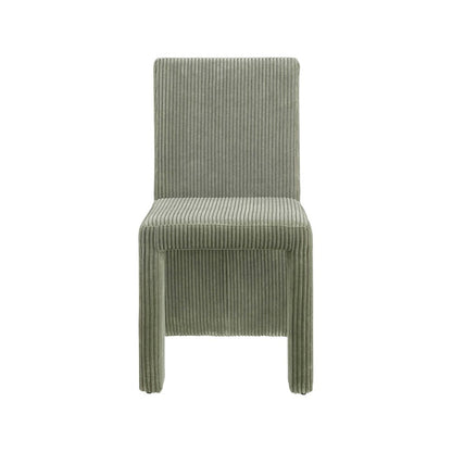 Benson Green Microsuede Corduroy Fabric Dining Chair, Set of 2