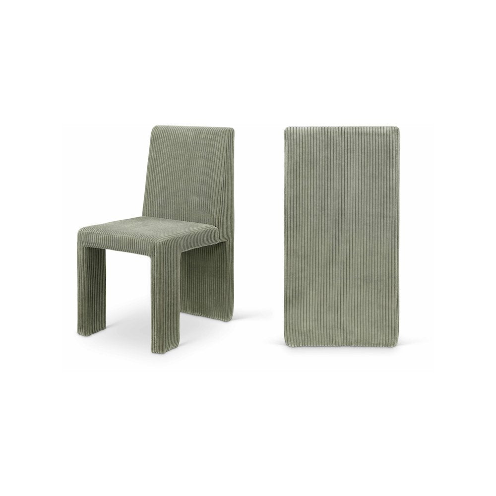 Benson Green Microsuede Corduroy Fabric Dining Chair, Set of 2