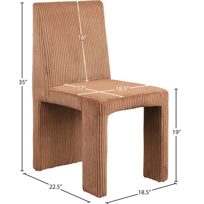 Benson Saddle Microsuede Corduroy Fabric Dining Chair, Set of 2