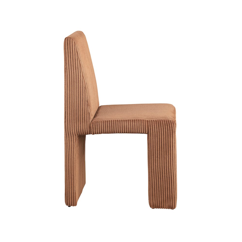 Benson Saddle Microsuede Corduroy Fabric Dining Chair, Set of 2