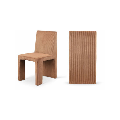 Benson Saddle Microsuede Corduroy Fabric Dining Chair, Set of 2