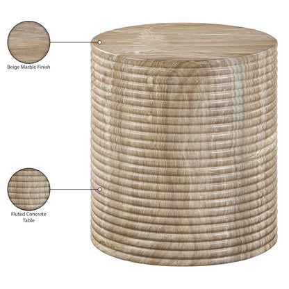Rapallo Beige Concrete Indoor/Outdoor End Table