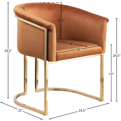 Tierra Cognac Velvet Dining Chair