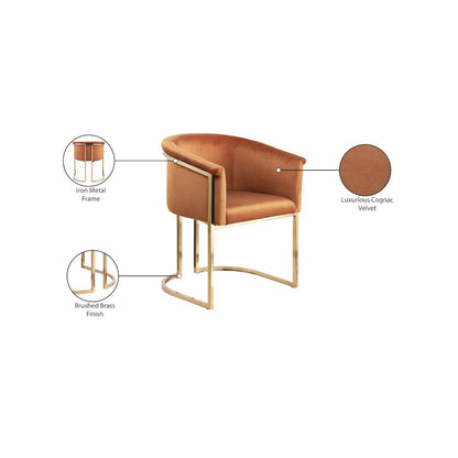 Tierra Cognac Velvet Dining Chair