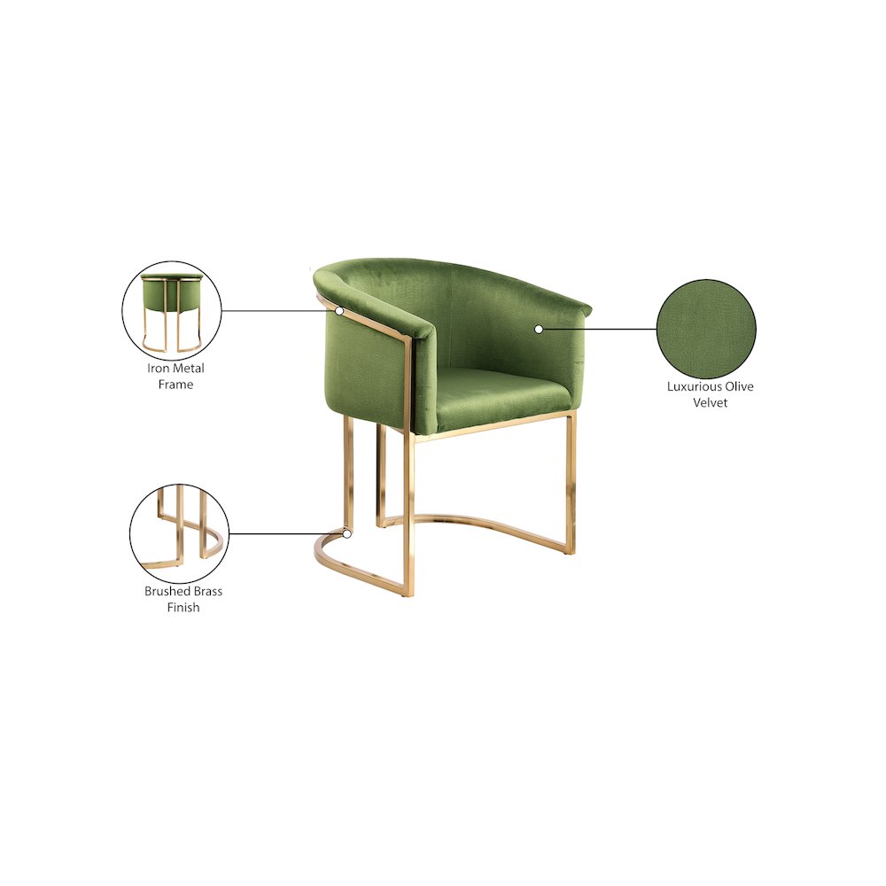 Tierra Olive Velvet Dining Chair