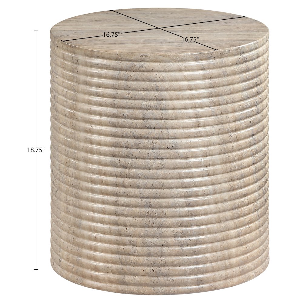 Rapallo Travertine Concrete Indoor/Outdoor End Table