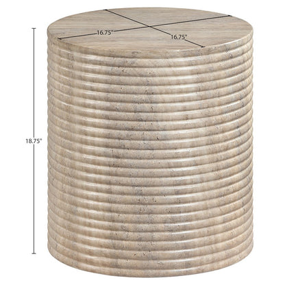 Rapallo Travertine Concrete Indoor/Outdoor End Table