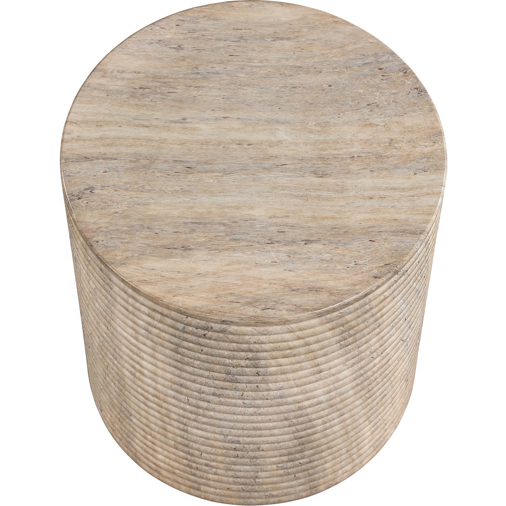 Rapallo Travertine Concrete Indoor/Outdoor End Table