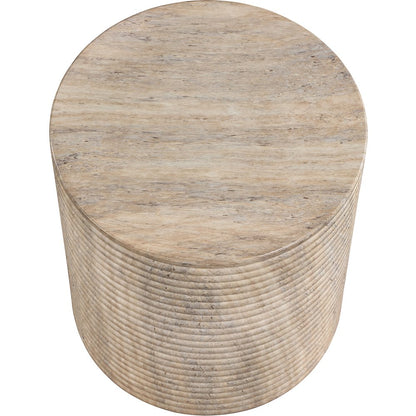 Rapallo Travertine Concrete Indoor/Outdoor End Table