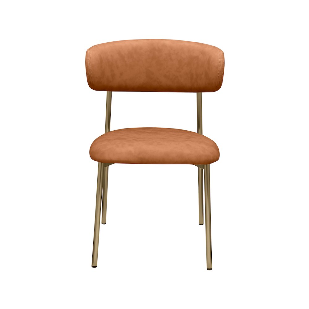 Lupita Cognac Vegan Leather Dining Chair, Set of 2
