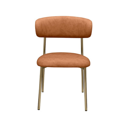 Lupita Cognac Vegan Leather Dining Chair, Set of 2