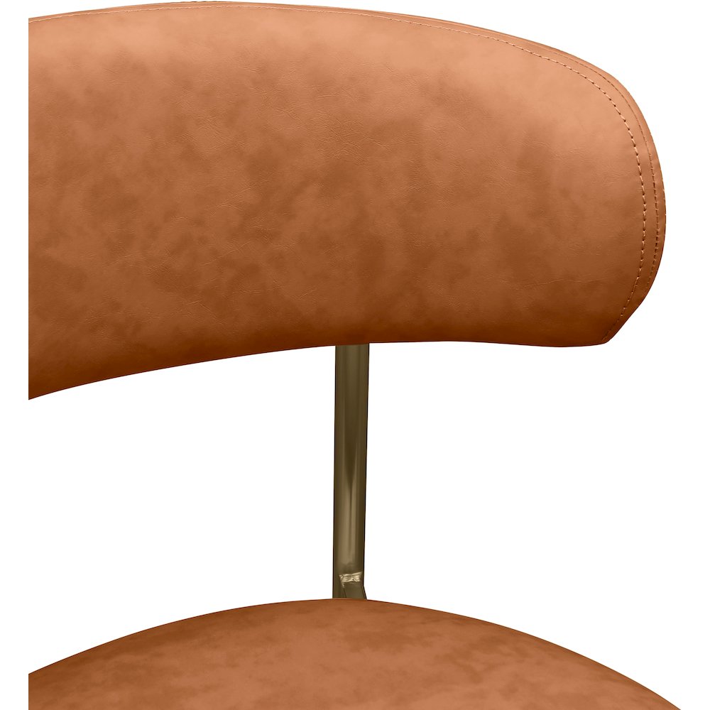 Lupita Cognac Vegan Leather Dining Chair, Set of 2