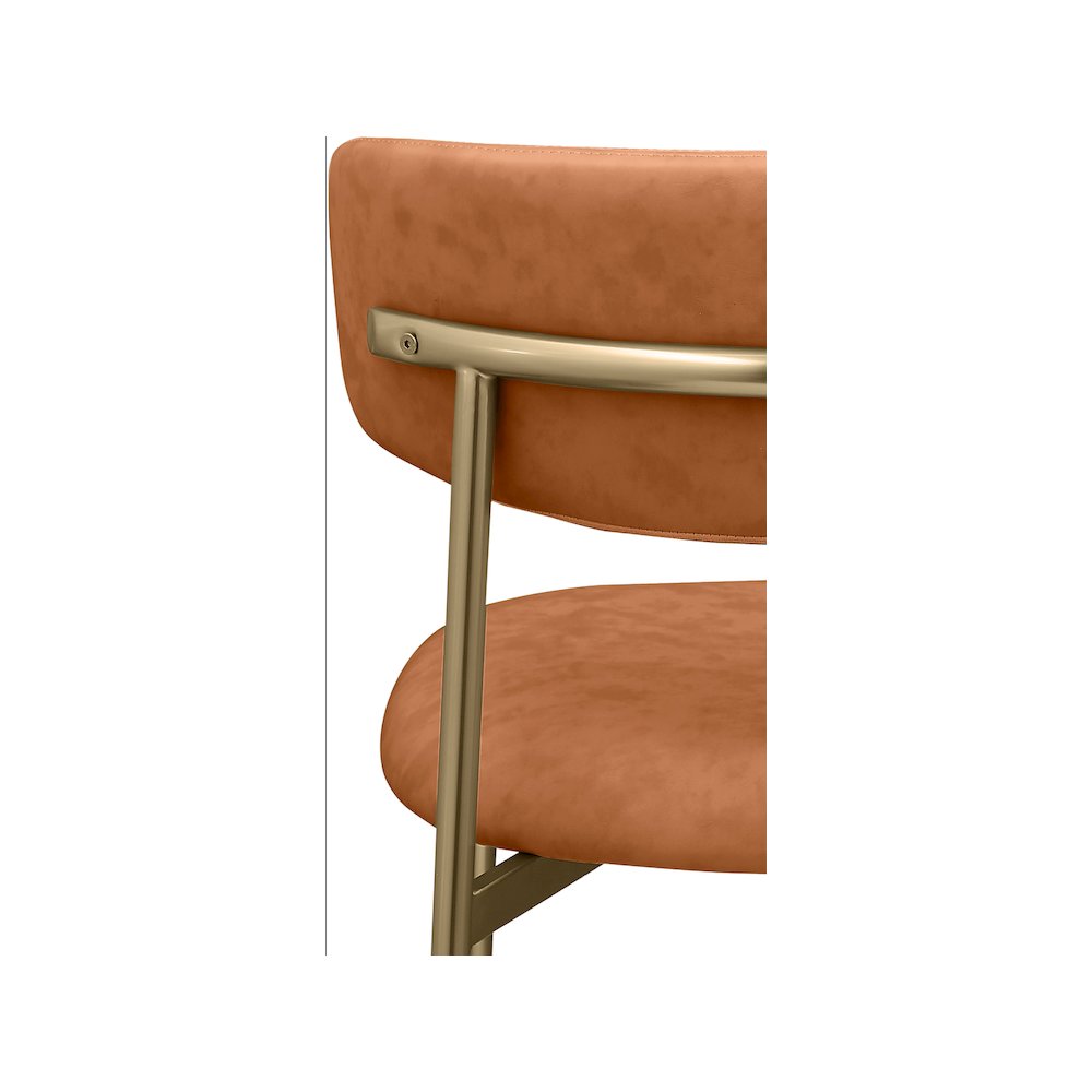 Lupita Cognac Vegan Leather Dining Chair, Set of 2