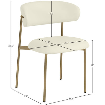 Lupita Cream Vegan Leather Dining Chair, Set of 2