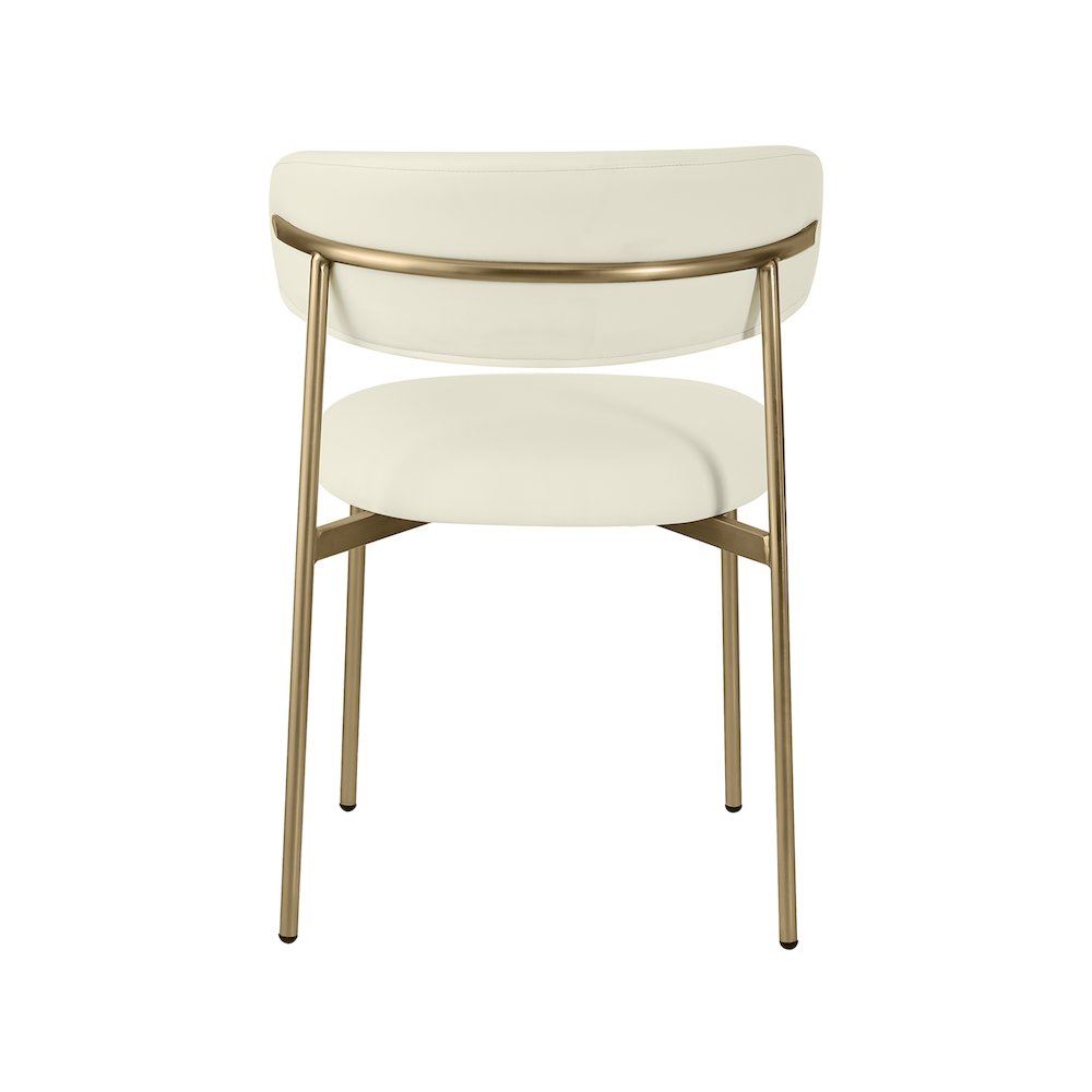 Lupita Cream Vegan Leather Dining Chair, Set of 2