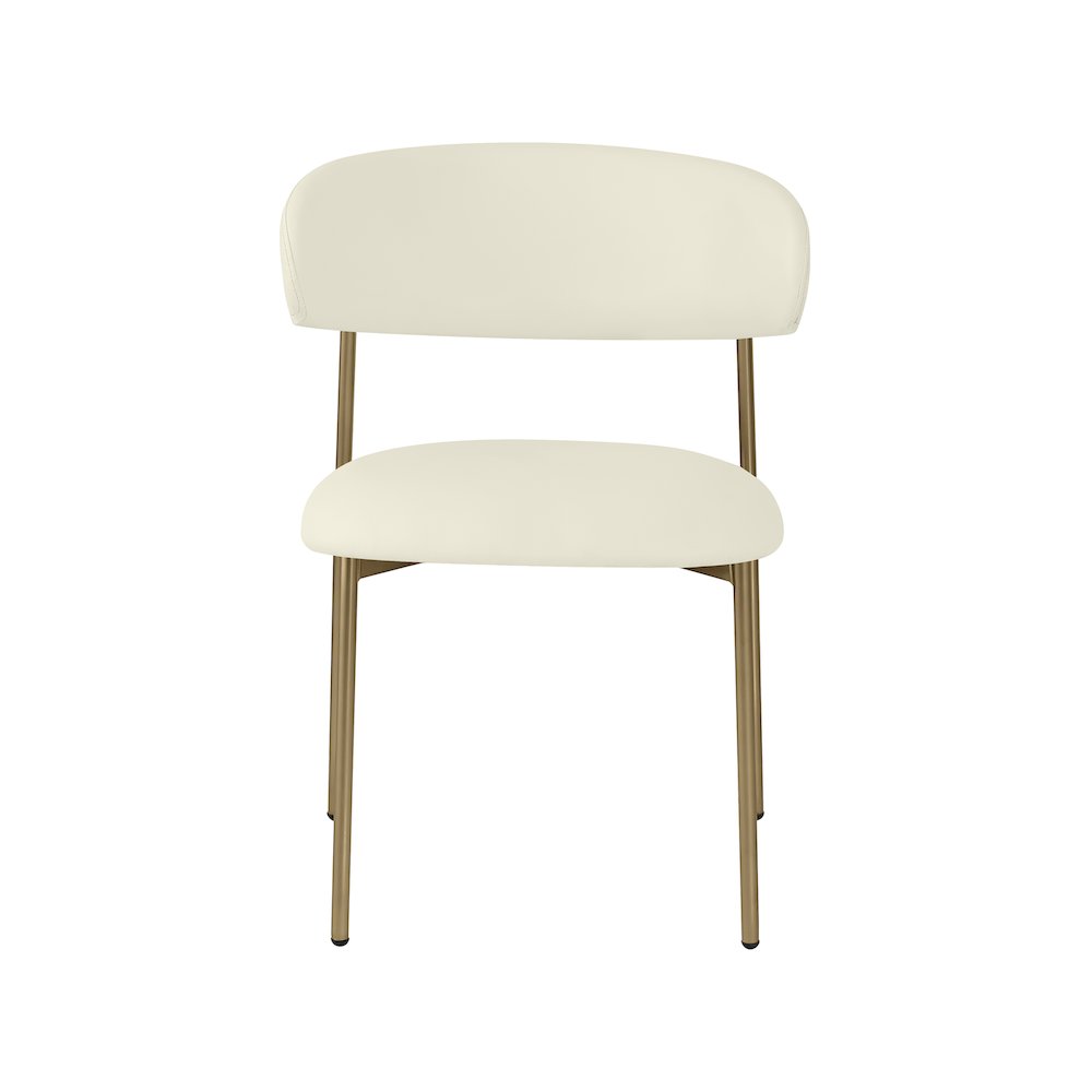 Lupita Cream Vegan Leather Dining Chair, Set of 2