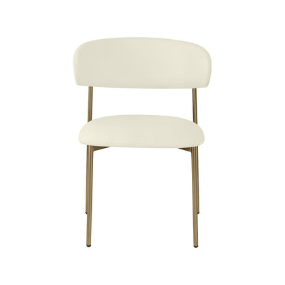 Lupita Cream Vegan Leather Dining Chair, Set of 2
