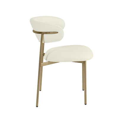 Lupita Cream Vegan Leather Dining Chair, Set of 2