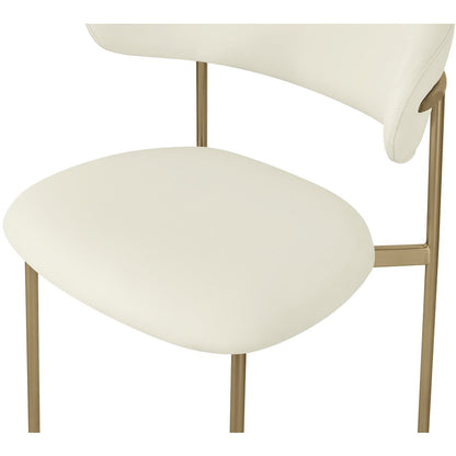 Lupita Cream Vegan Leather Dining Chair, Set of 2