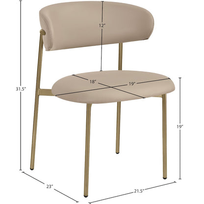 Lupita Taupe Vegan Leather Dining Chair, Set of 2