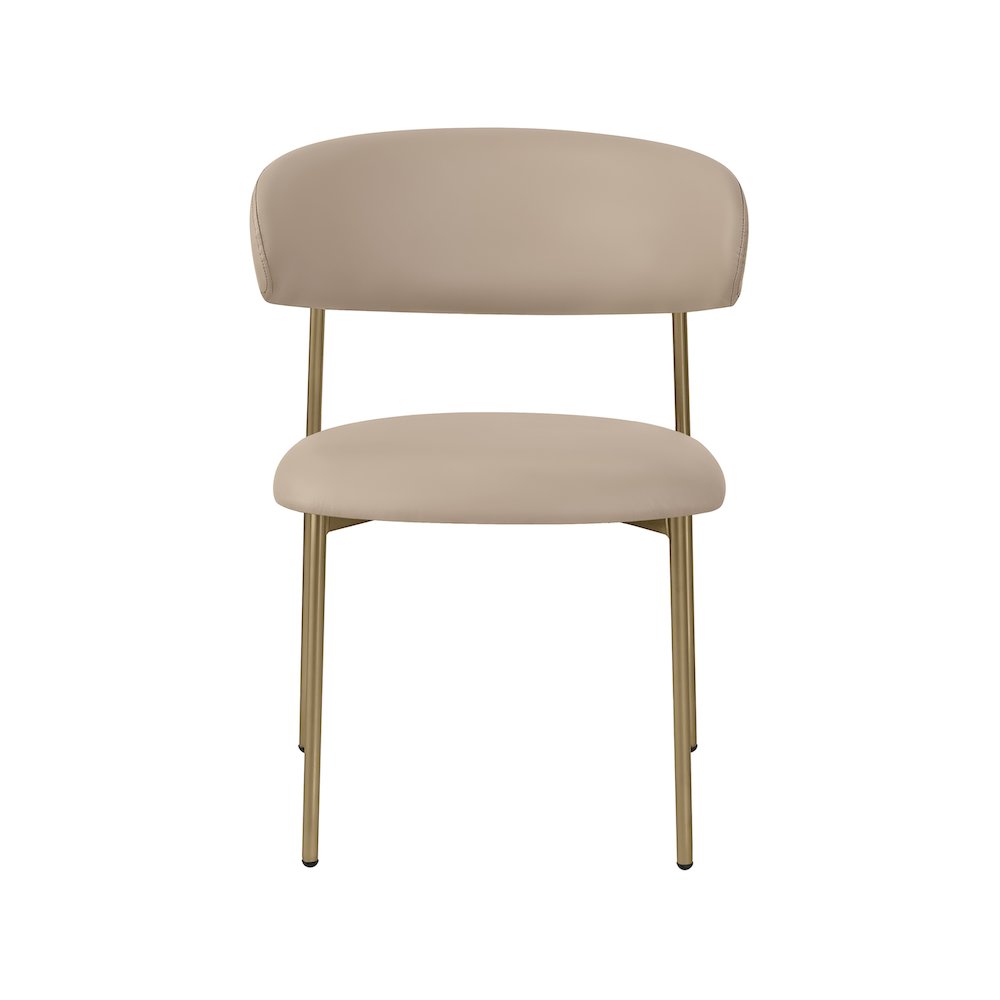 Lupita Taupe Vegan Leather Dining Chair, Set of 2