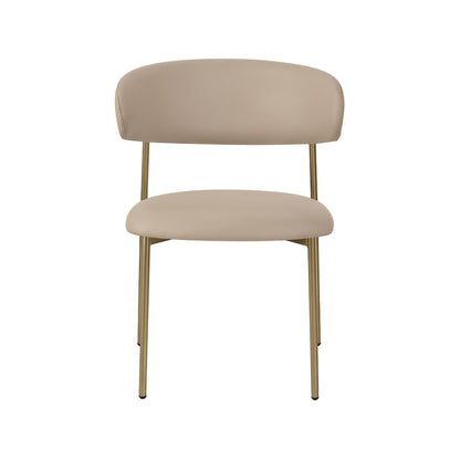Lupita Taupe Vegan Leather Dining Chair, Set of 2