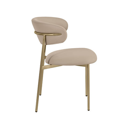 Lupita Taupe Vegan Leather Dining Chair, Set of 2